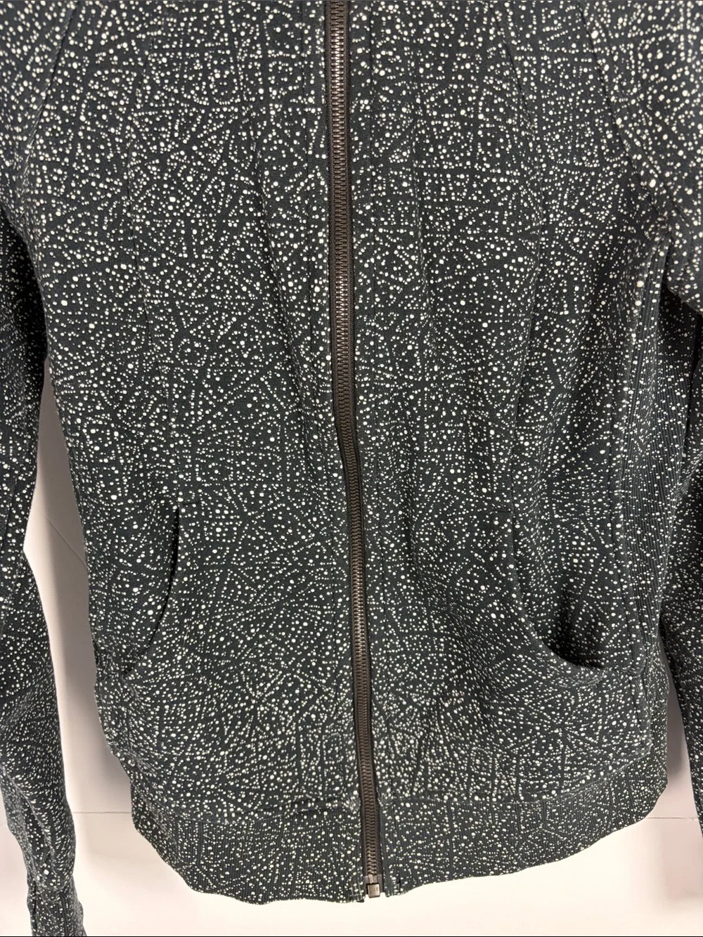 Lululemon Scuba Hoodie 4 Night View White Black Cotton Fleece Full Zip